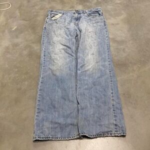 Vintage y2k 90s baggy  light wash denim grunge faded jeans
